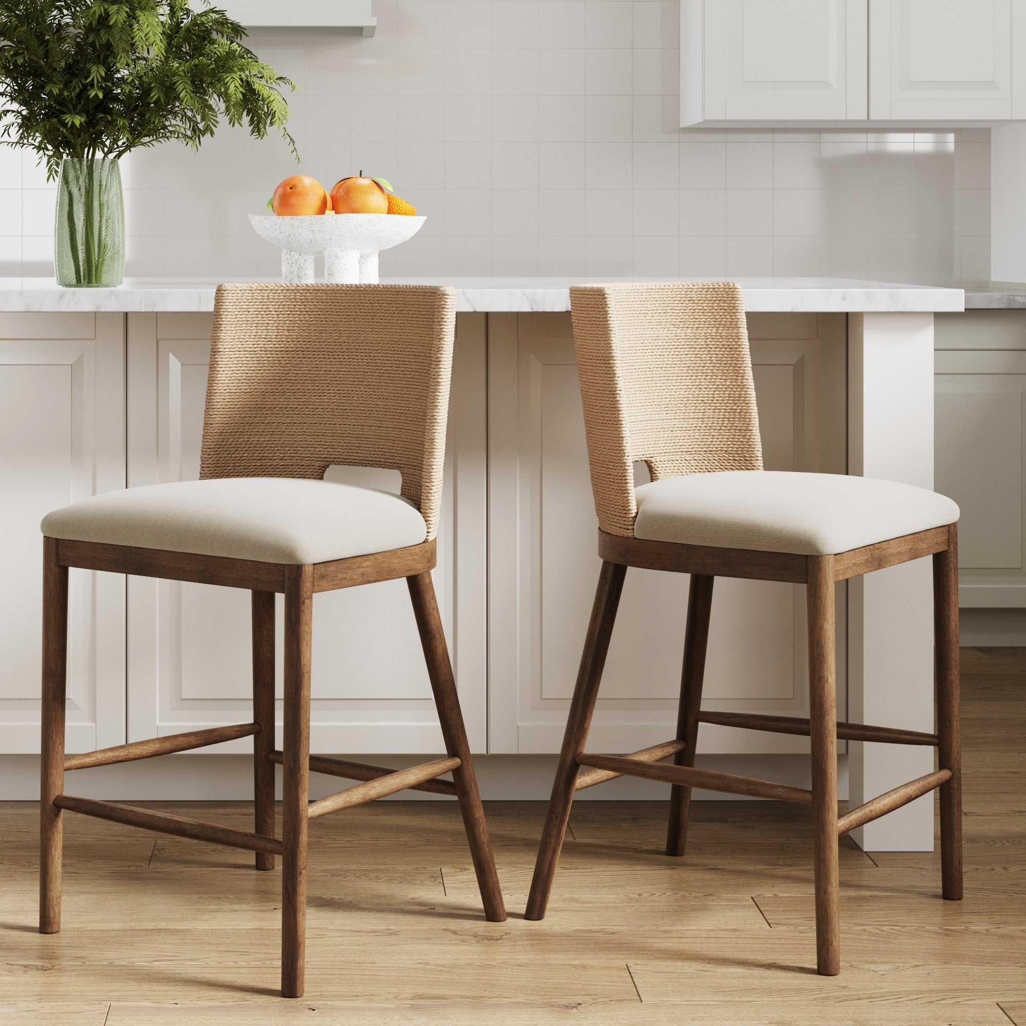 Seagrass Rope Back Counter Bar Stool Medium