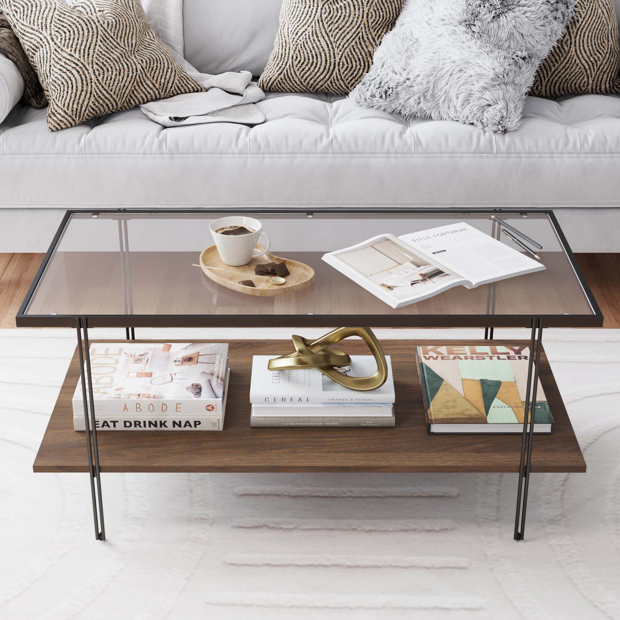 Glass Top Modern Coffee Table