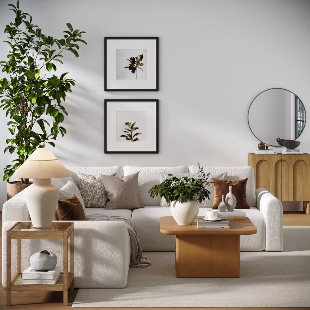 Modern Rustic Wood Square Coffee Table