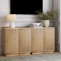 Mid-Century Modern Fluted TV Console Light Brown (for TVs up to 65")