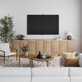 Mid-Century Modern Wood Fluted Large TV Console for TVs up to 100"