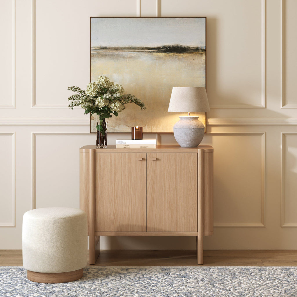 Mid-Century Modern Solid Wood Accent Cabinet