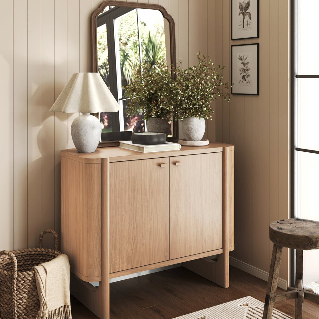 Mid-Century Modern Solid Wood Accent Cabinet