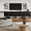 Mid-Century Wood TV Console Black for TVs up to 100"