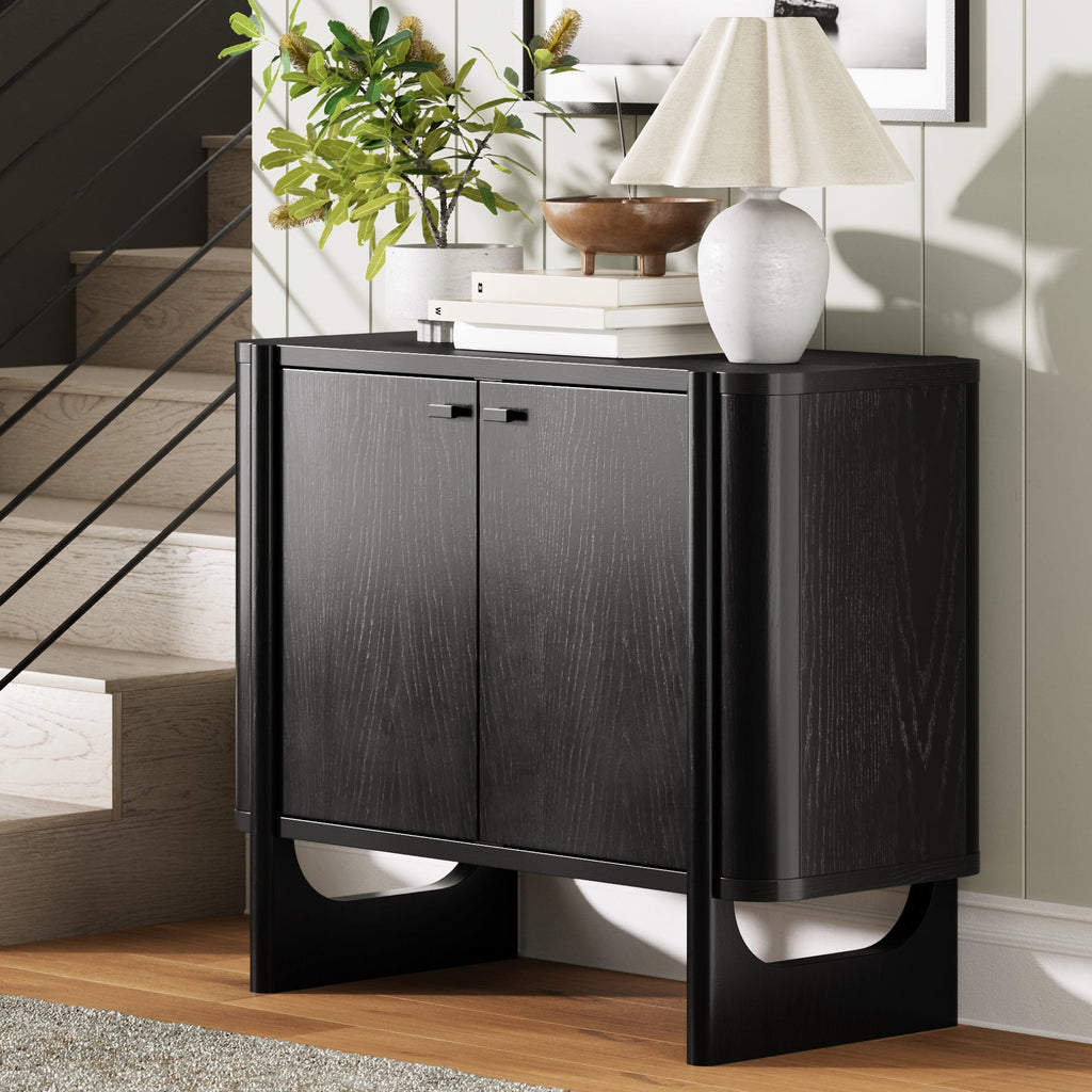 Mid-Century Modern Solid Wood Accent Cabinet