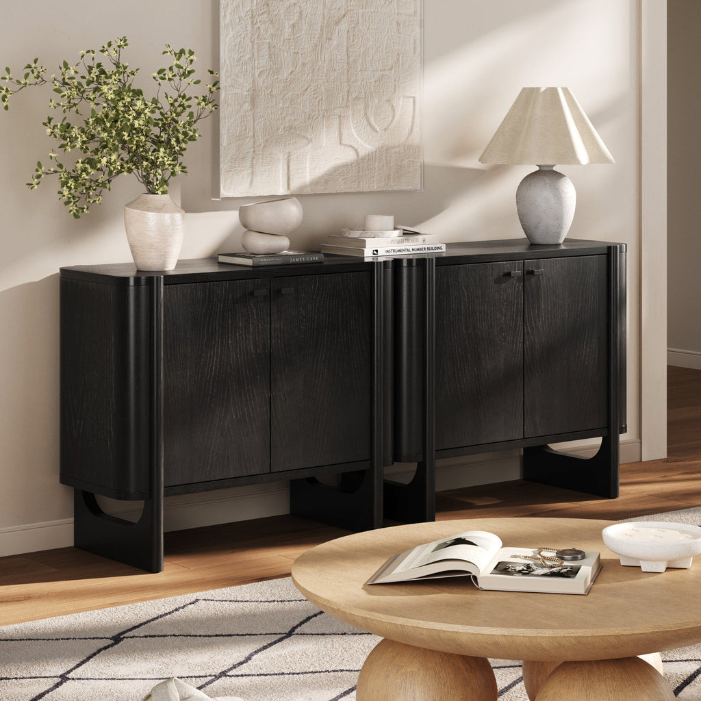 Mid-Century Modern Solid Wood Accent Cabinet