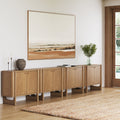 Mid-Century Modern Solid Wood Kitchen Credenza