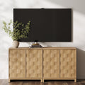 Mid Century Modern TV Stand Console with Doors for TVs up to 65"