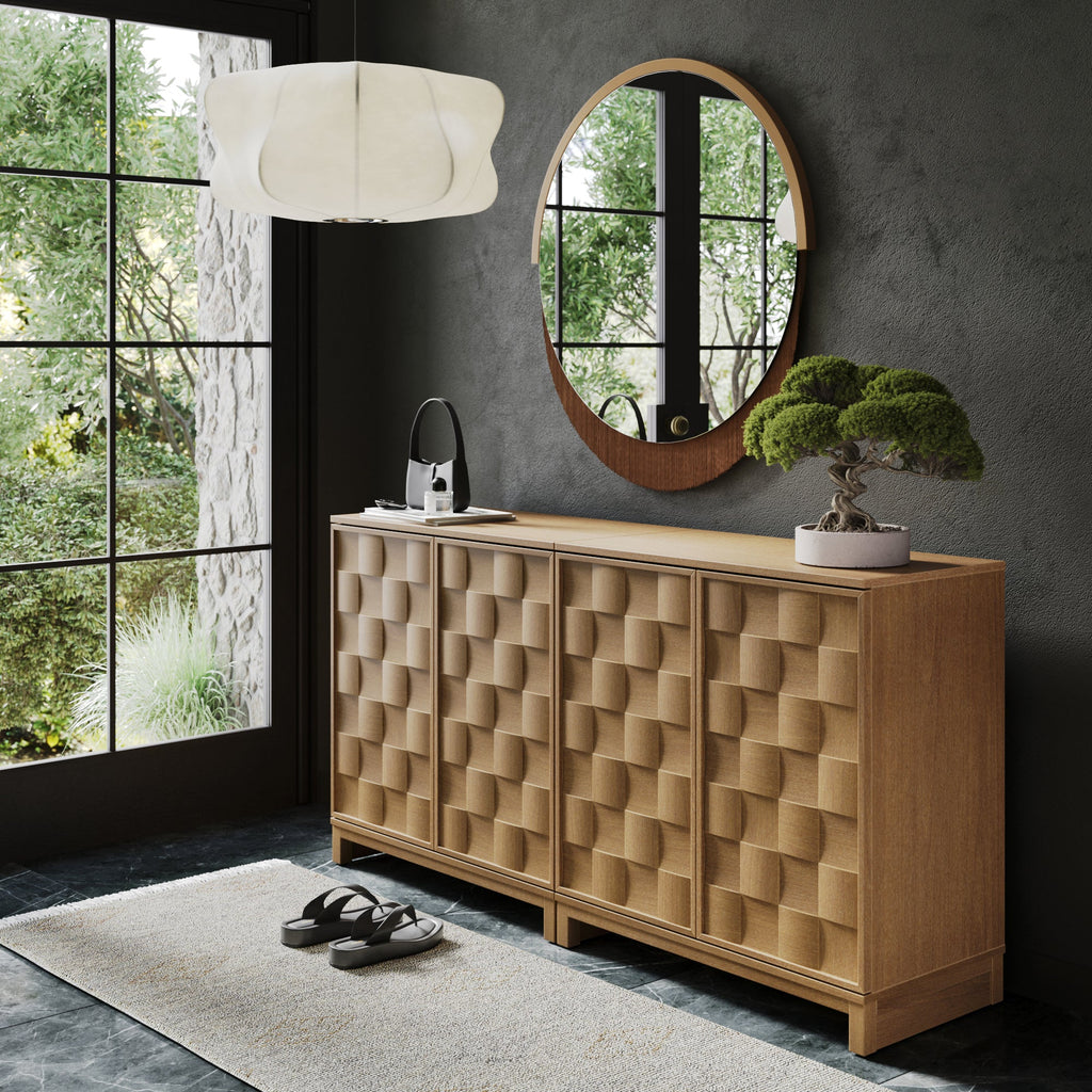 Mid Century Modern Bar Cabinet Credenza with Doors