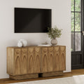 Wooden TV Console with Antique Carved Doors for TVs up to 65"