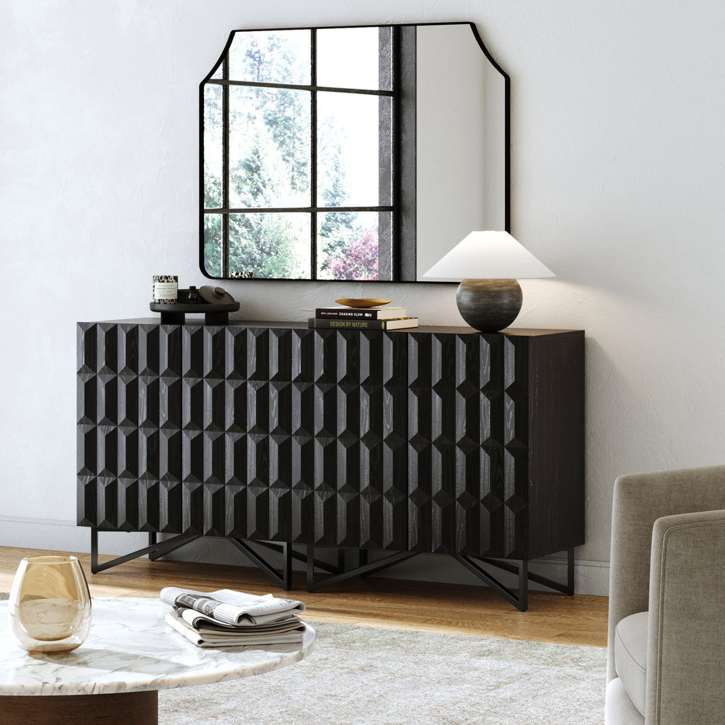 Modern TV Console with Textured Front for TVs up to 65"