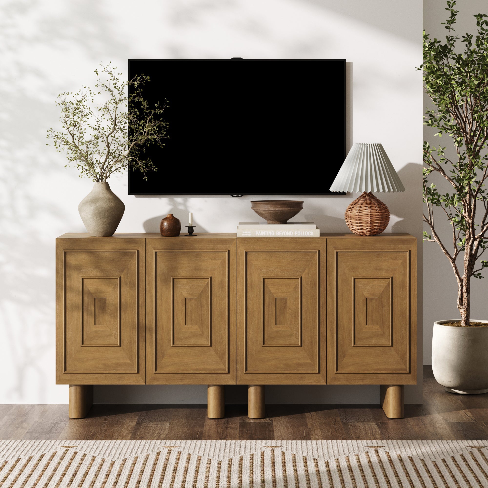 Mid Century Modern TV Console with Storage for TVs up to 65"
