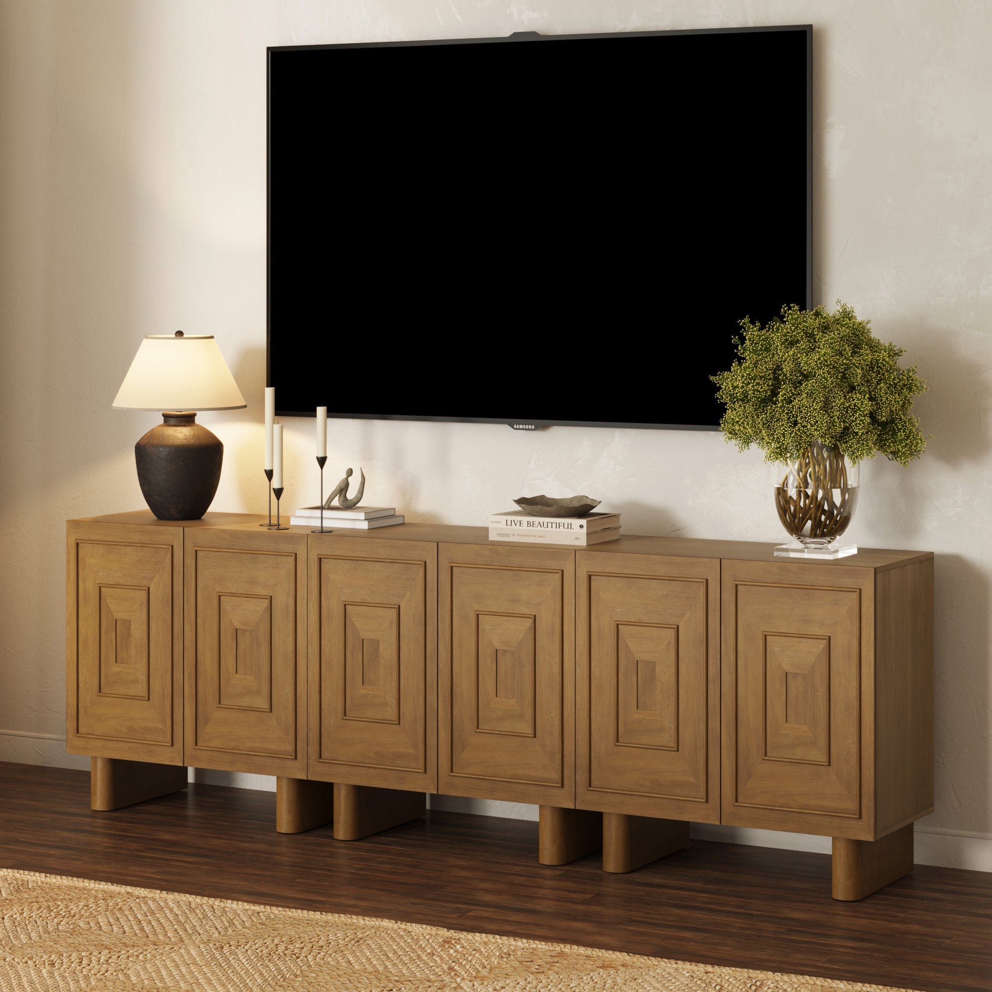 Mid Century Modern TV Console with Storage for TVs up to 75"