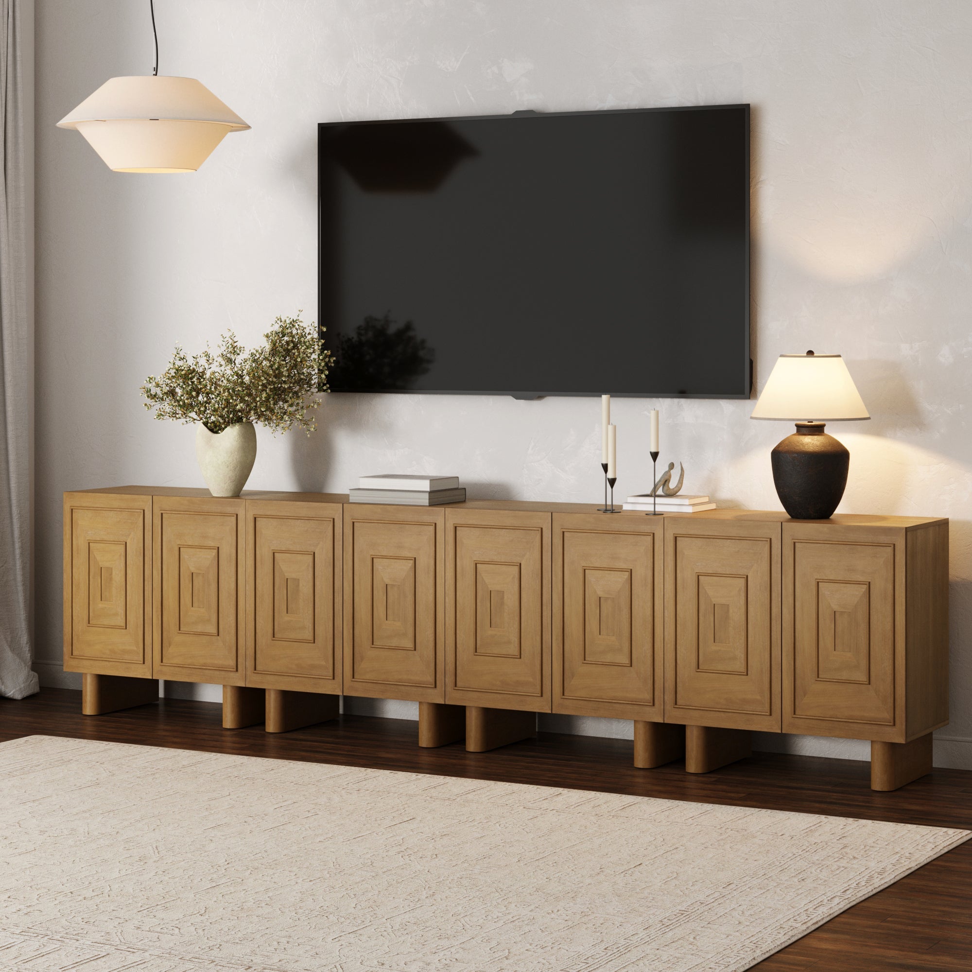 Mid Century Modern TV Console with Storage for TVs up to 100"