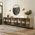 Glass Cabinet Credenza with Drawer
