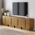 Wooden Arched TV Console Stand Light Brown for TVs up to 100"