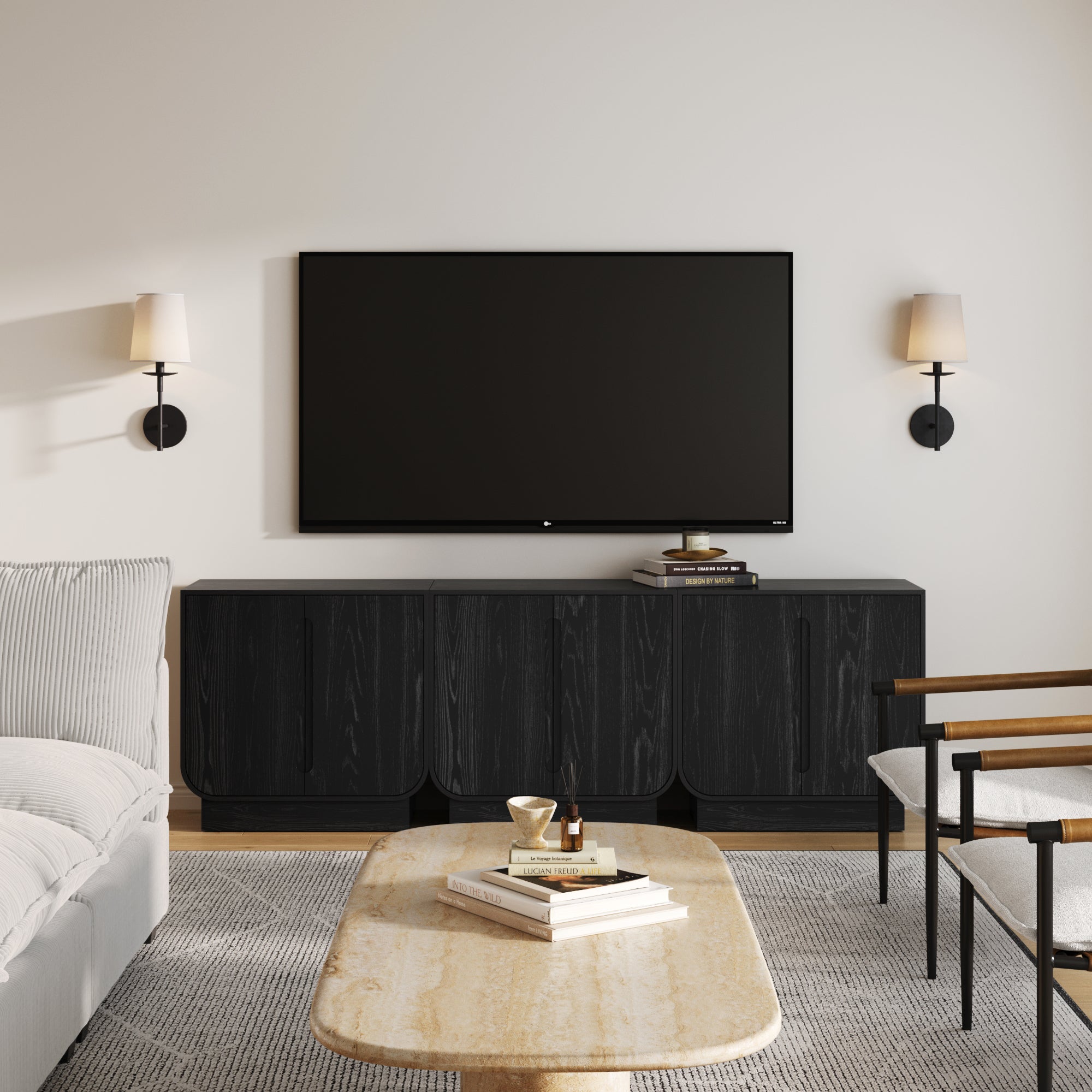Wooden Arched Accent Cabinet or Kitchen Credenza