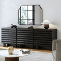 Wooden Sideboard Credenza Cabinet with Sculpted Door