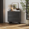 Wood Modern Accent Cabinet with Sculpted Door