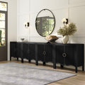 Wood Fluted Large Credenza Cabinet
