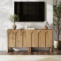 Wood Modular TV Console with Arched Doors for TVs up to 65"