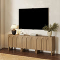 Wood Modular TV Console with Arched Doors for TVs up to 75"