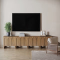 Wood Modular TV Console with Arched Doors for TVs up to 100"