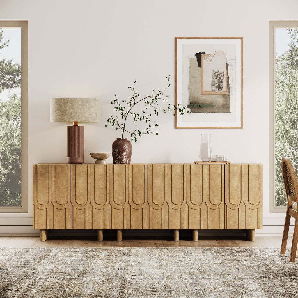Mid Century TV Console Table with Storage for TVs up to 75"