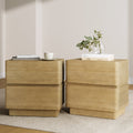 Modern Wood 2 Drawer Nightstand