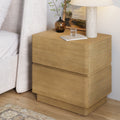 Modern Wood 2 Drawer Nightstand with Rounded Edges