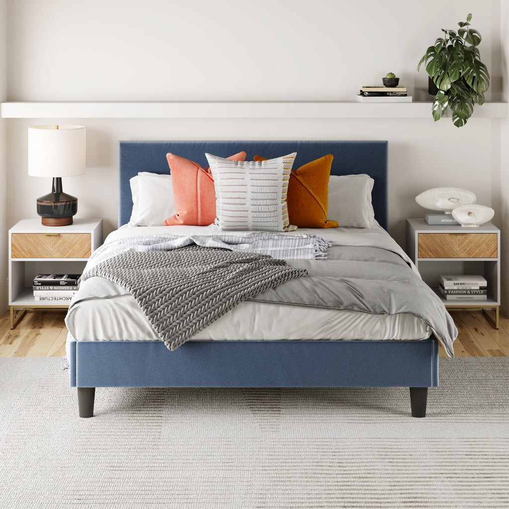Wood Herringbone Nightstand