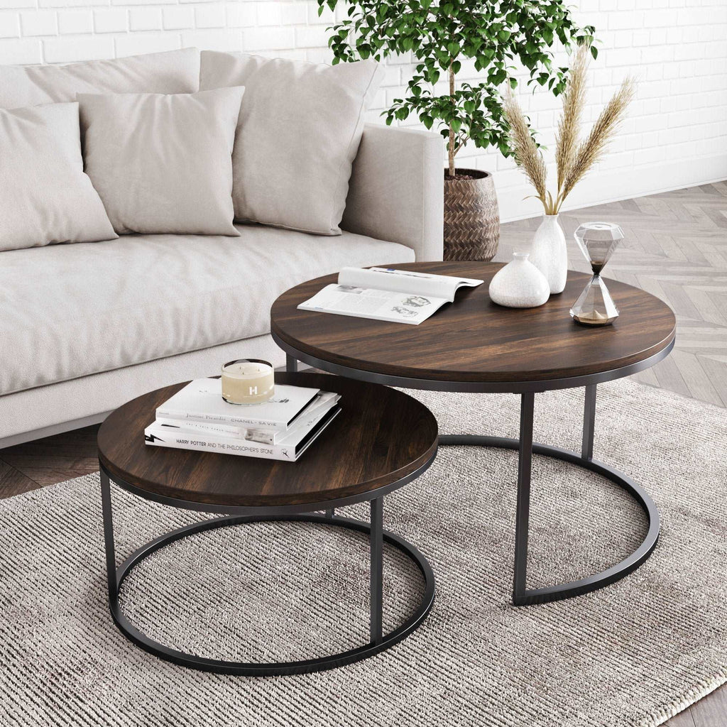Round Nesting Coffee Table Set