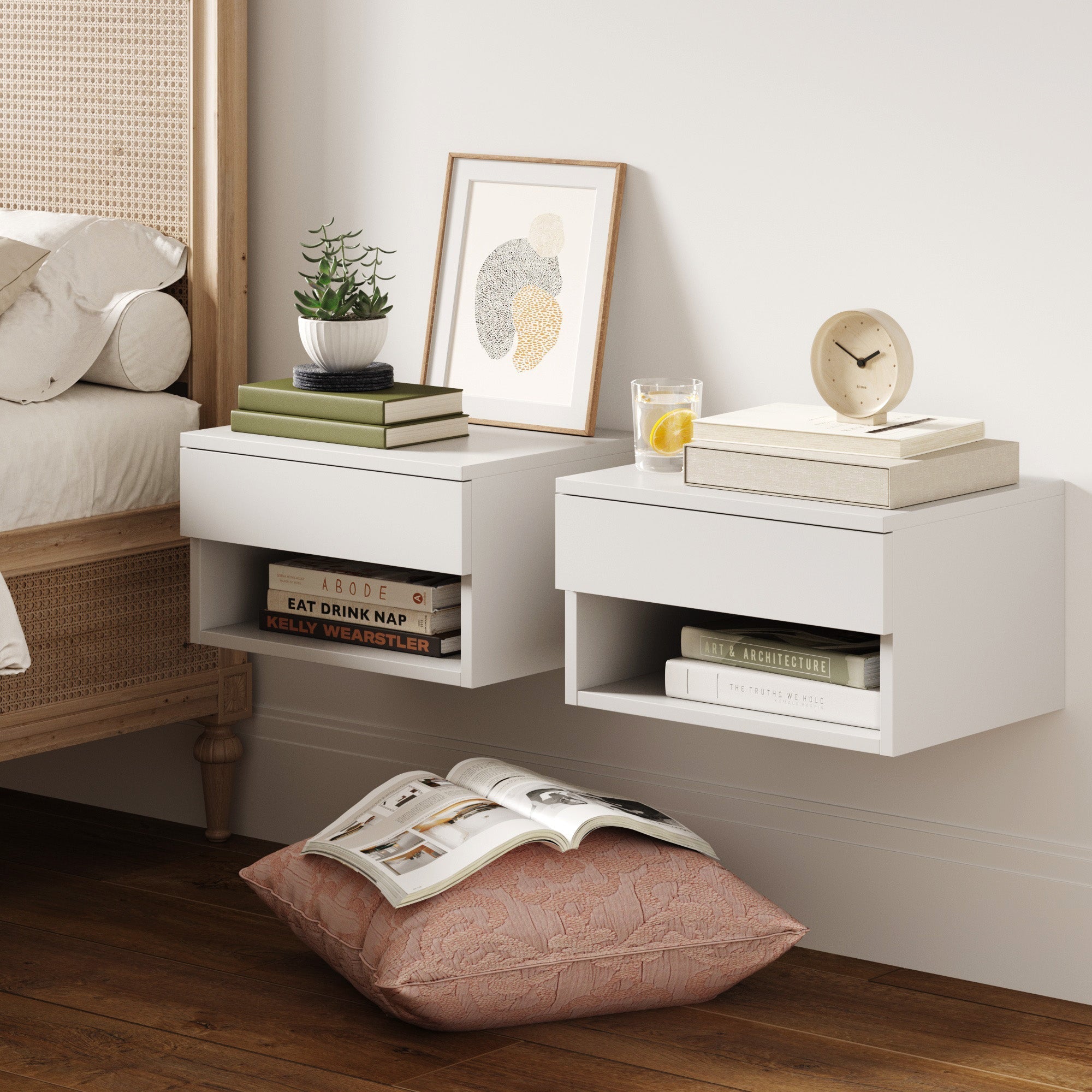Mid-Century Floating Nightstand