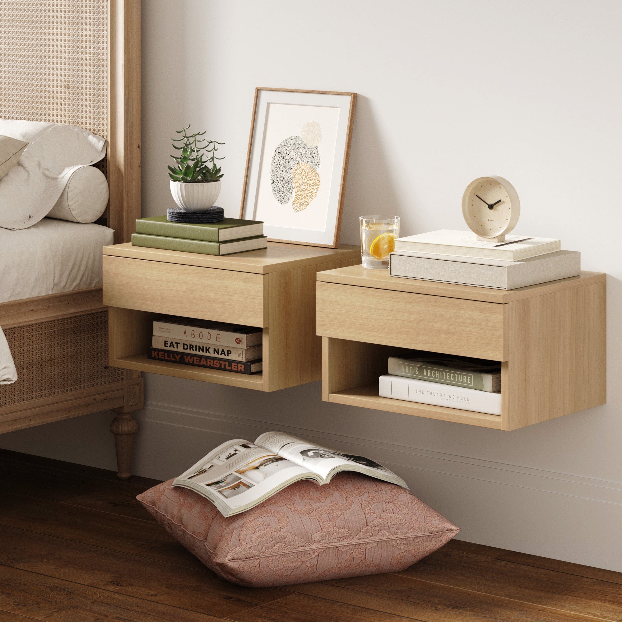Mid-Century Floating Nightstand