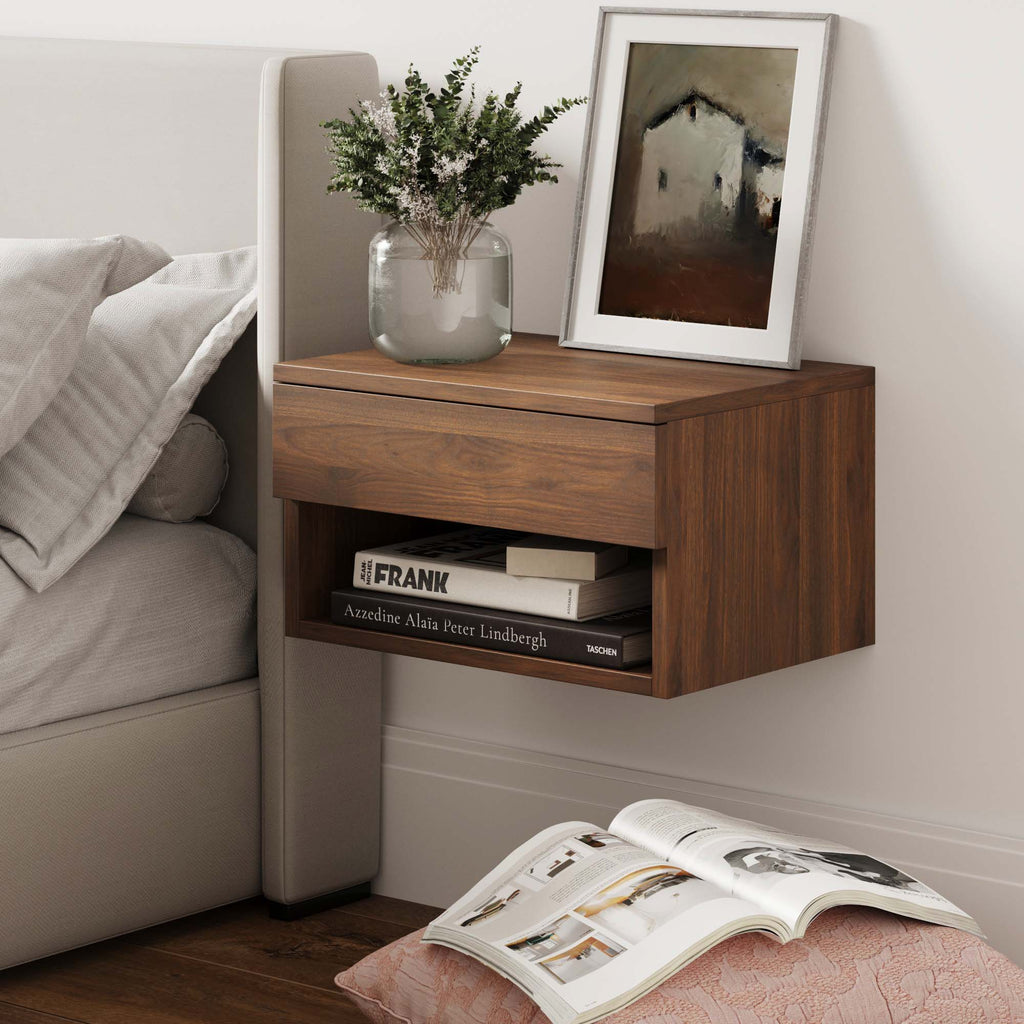 Mid-Century Floating Drawer Nightstand
