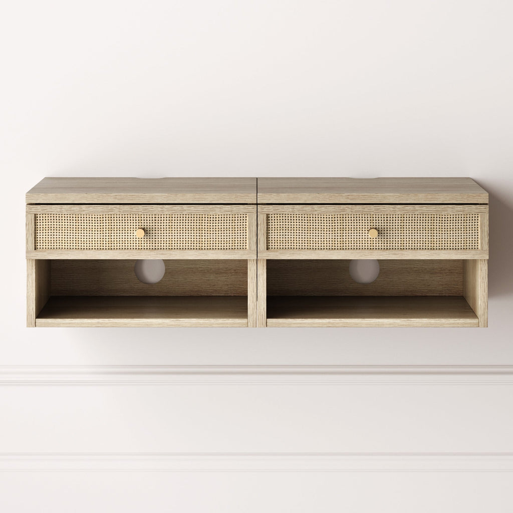 Rattan Floating Nightstand