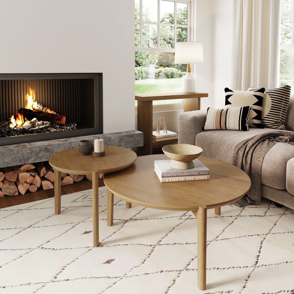 Mid-Century Round Nesting Coffee Table Set