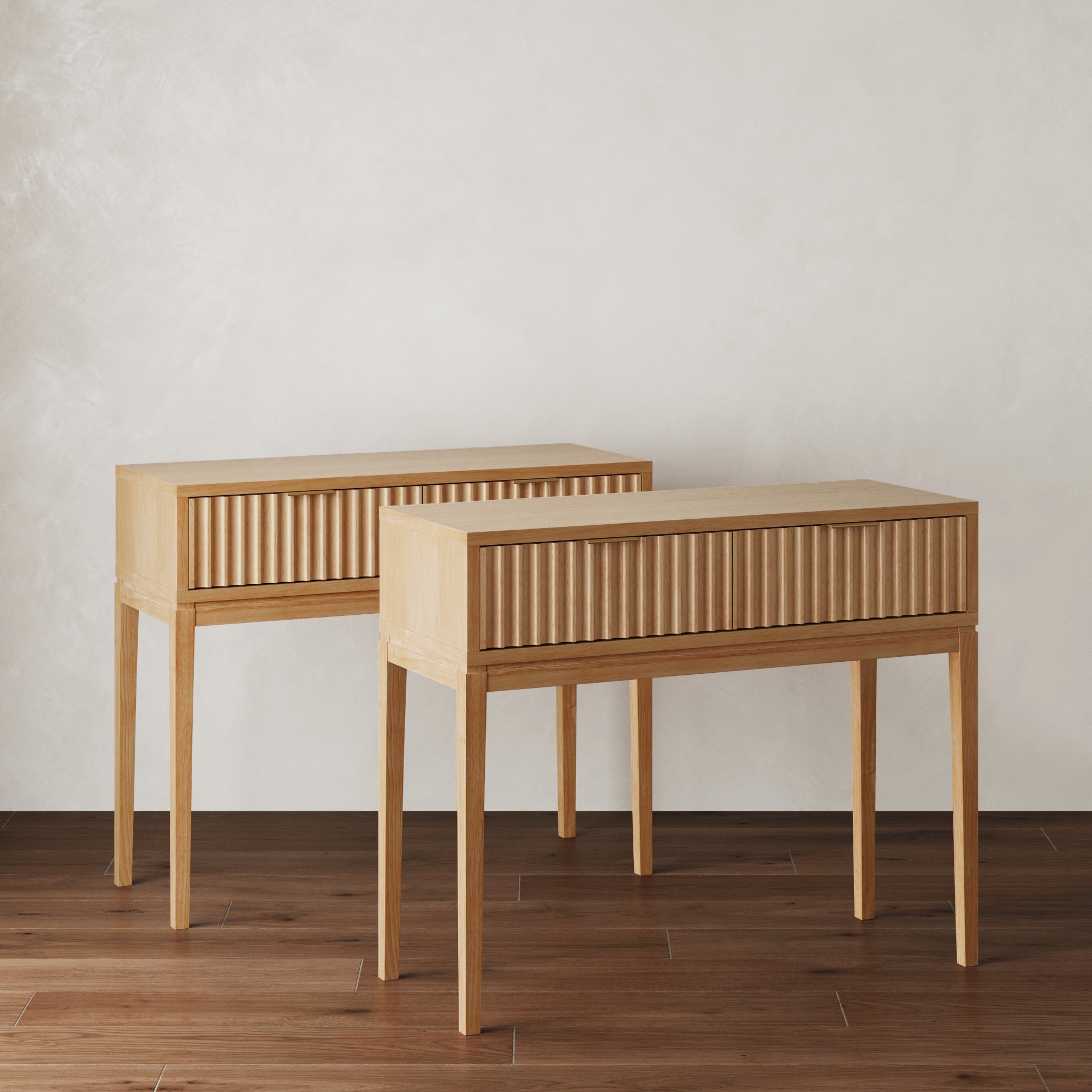 Mid-Century Fluted Console Table