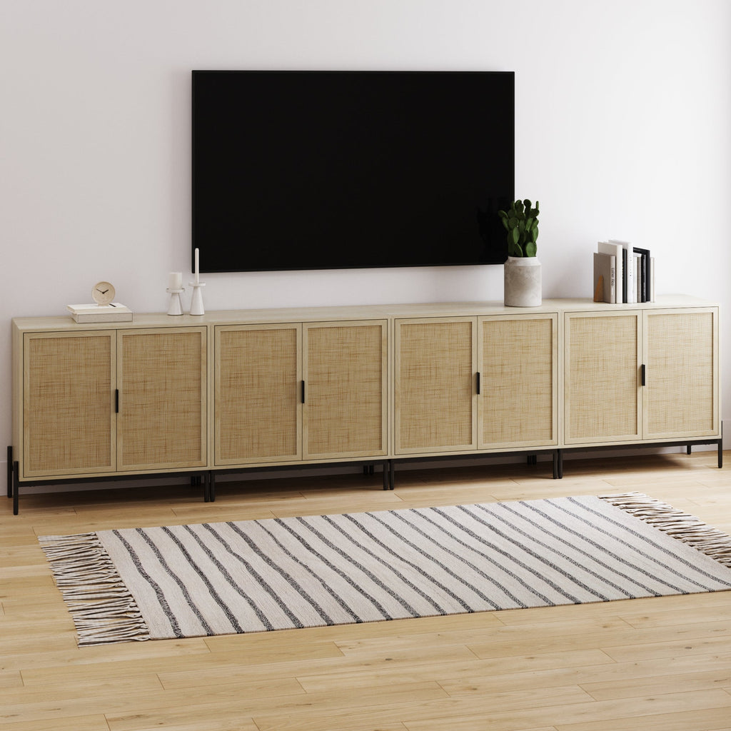 Large Rattan Credenza Console Table