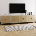Boho Rattan TV Console for TVs up to 100" with Metal Legs