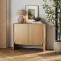 Mid Century Modern Rounded Wood Accent Cabinet