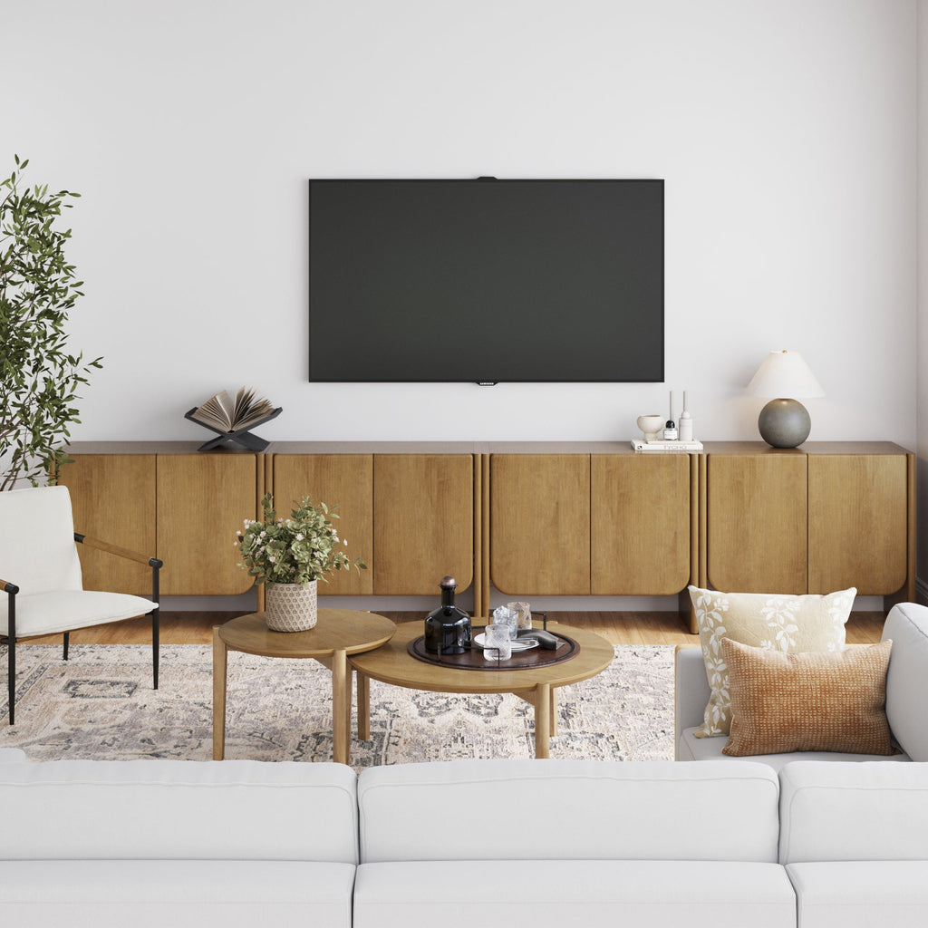 Arched Wood Accent Cabinet or Large Credenza