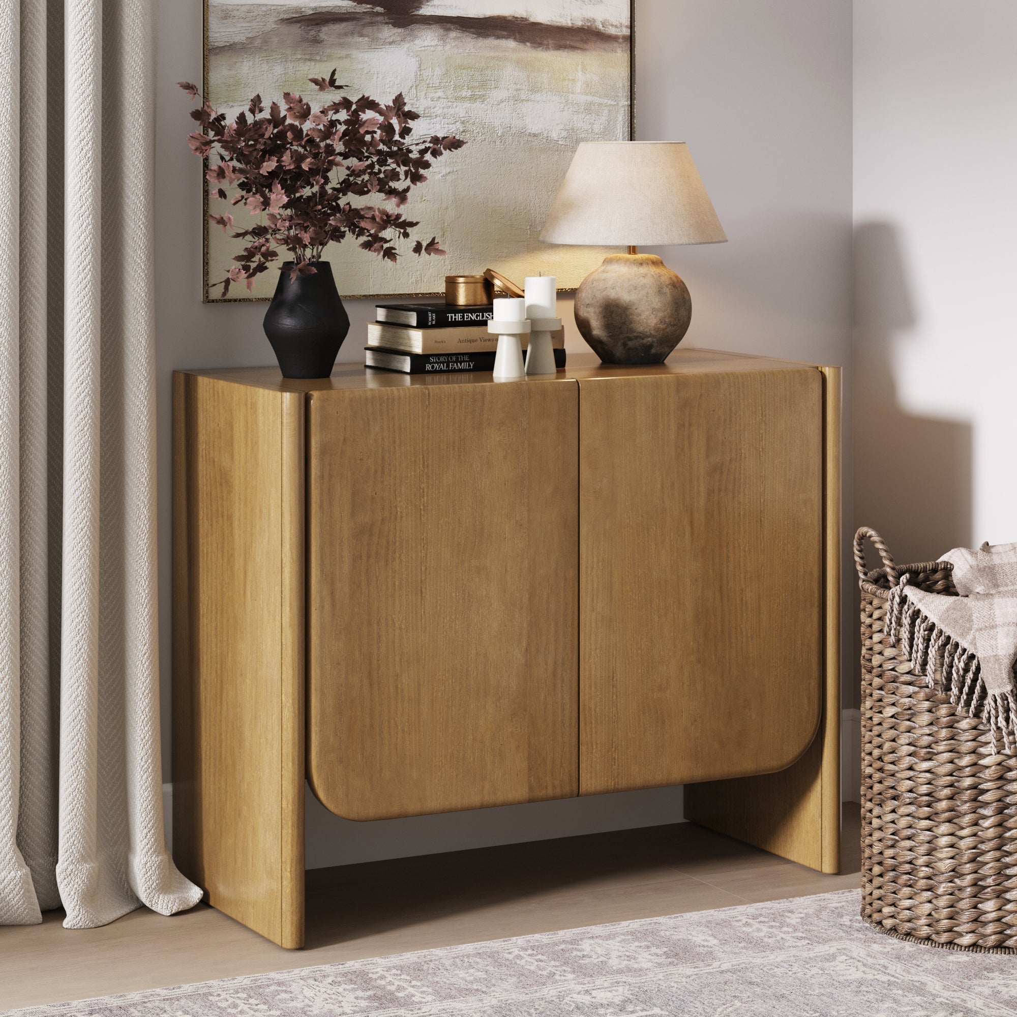 Mid Century Modern Arch Storage Cabinet