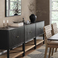 Grooved Door Storage Cabinet Credenza
