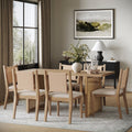Rattan Boho Dining Table with Seagrass Chair Set of 6