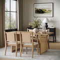Rattan Boho Dining Table with Seagrass Chair Set of 4