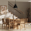 Woven Faux Leather & Rattan Dining Set (6 Chair)