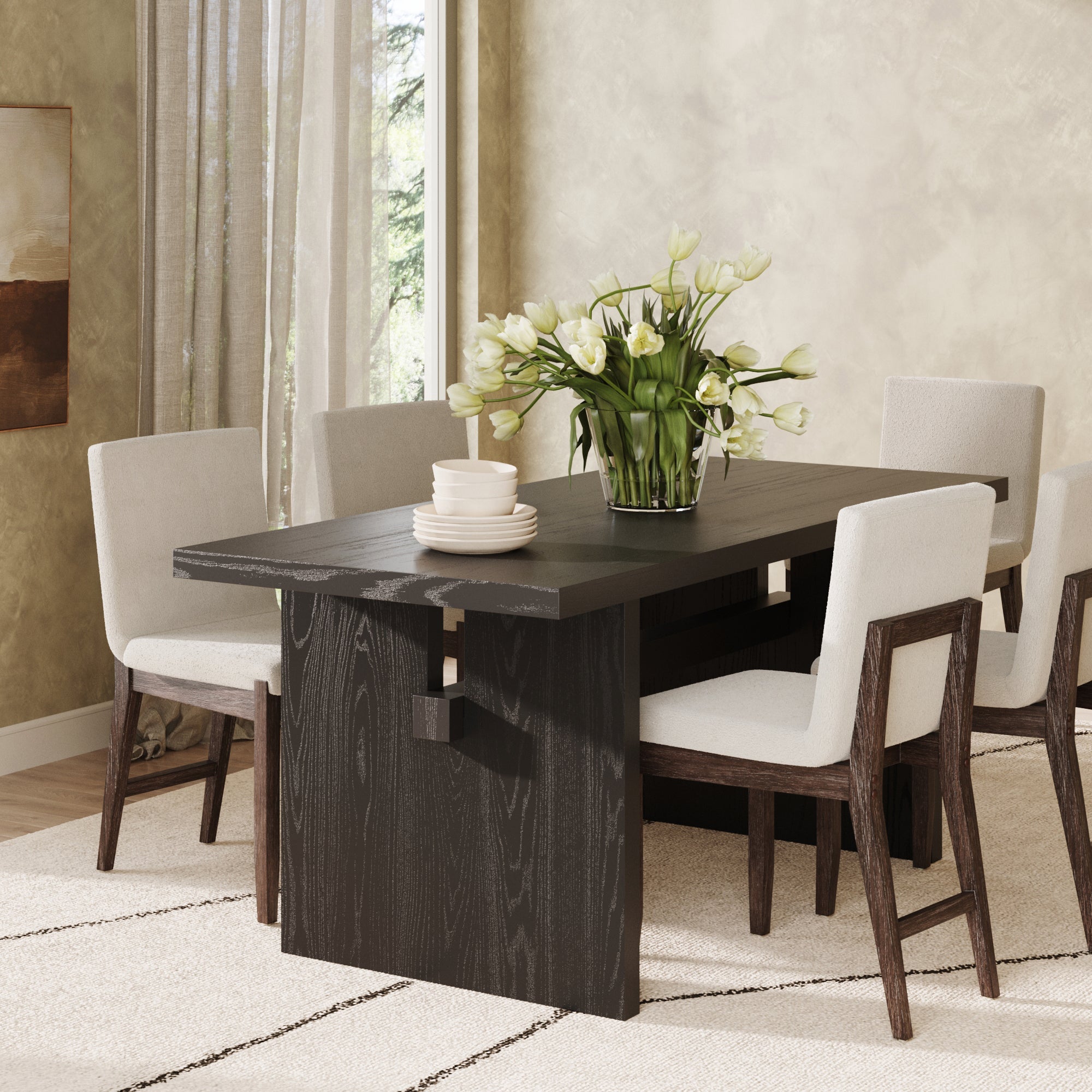 Wood Modern Farmhouse Dining Table