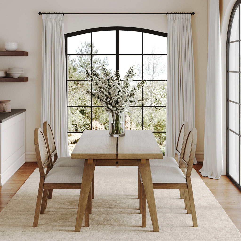 Natural Rattan Dining Table Set (4 Chair)