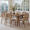 Natural Rattan Dining Table Set (6 Chair)